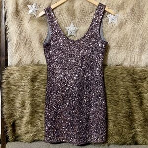 Alythea Silver Grey Sequin Dress